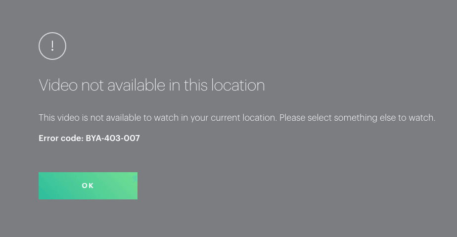 Hulu Video Location Error