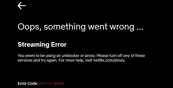 Netflix Proxy Streaming Error