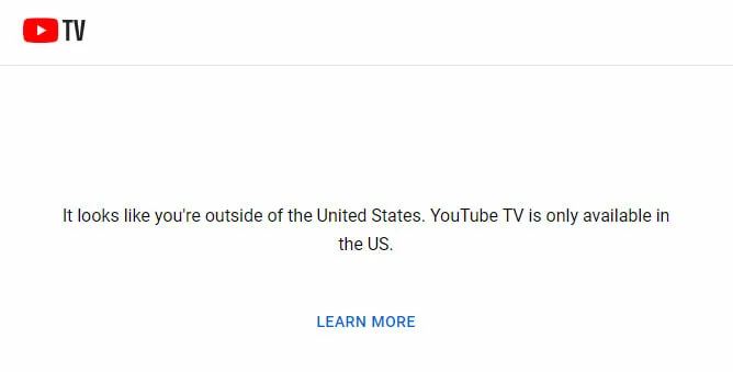 Youtube Tv Only Available In Us Error